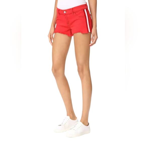 SIWY Red denim shortie short shorts cut offs 24 - Picture 7 of 7